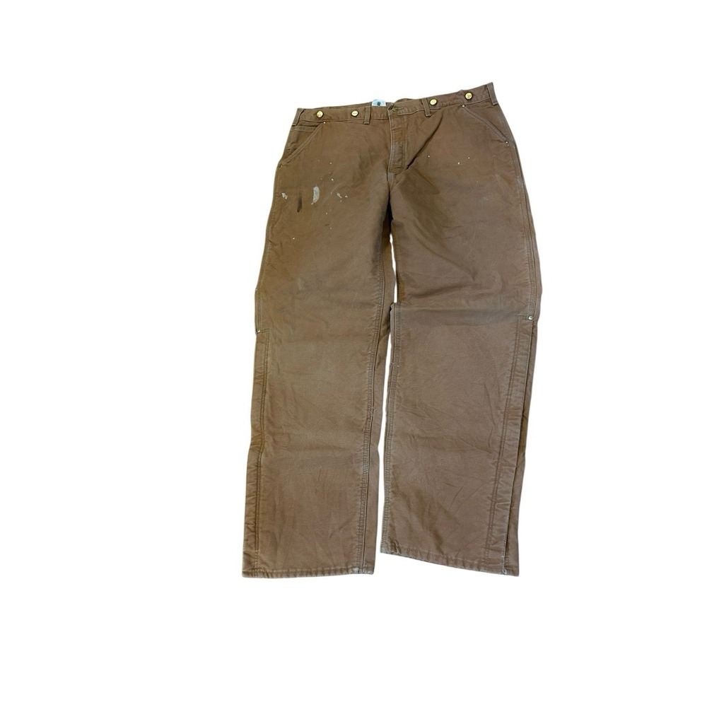 VTG Y2K Union Tag USA Carhartt B10 Quilt Lined Work Pants Men's Distressed 42x34